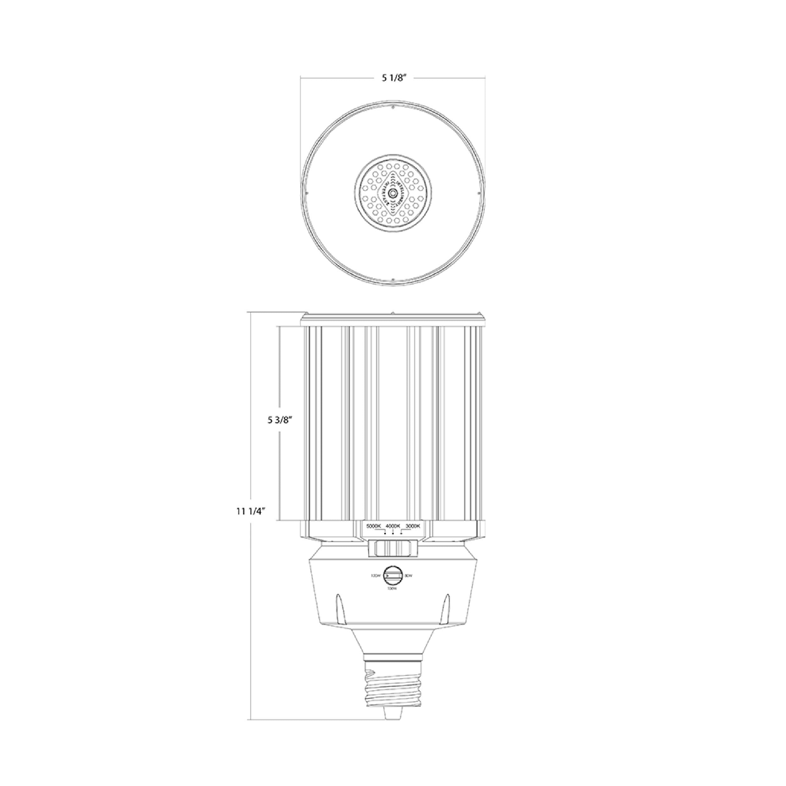 120W Selectable RAB LED HID Replacement Lamp - EX39