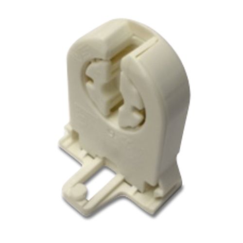 G13 nonshunted lamp holder for 4 foot bi-pin tube lights with slide mount design in white plastic housing