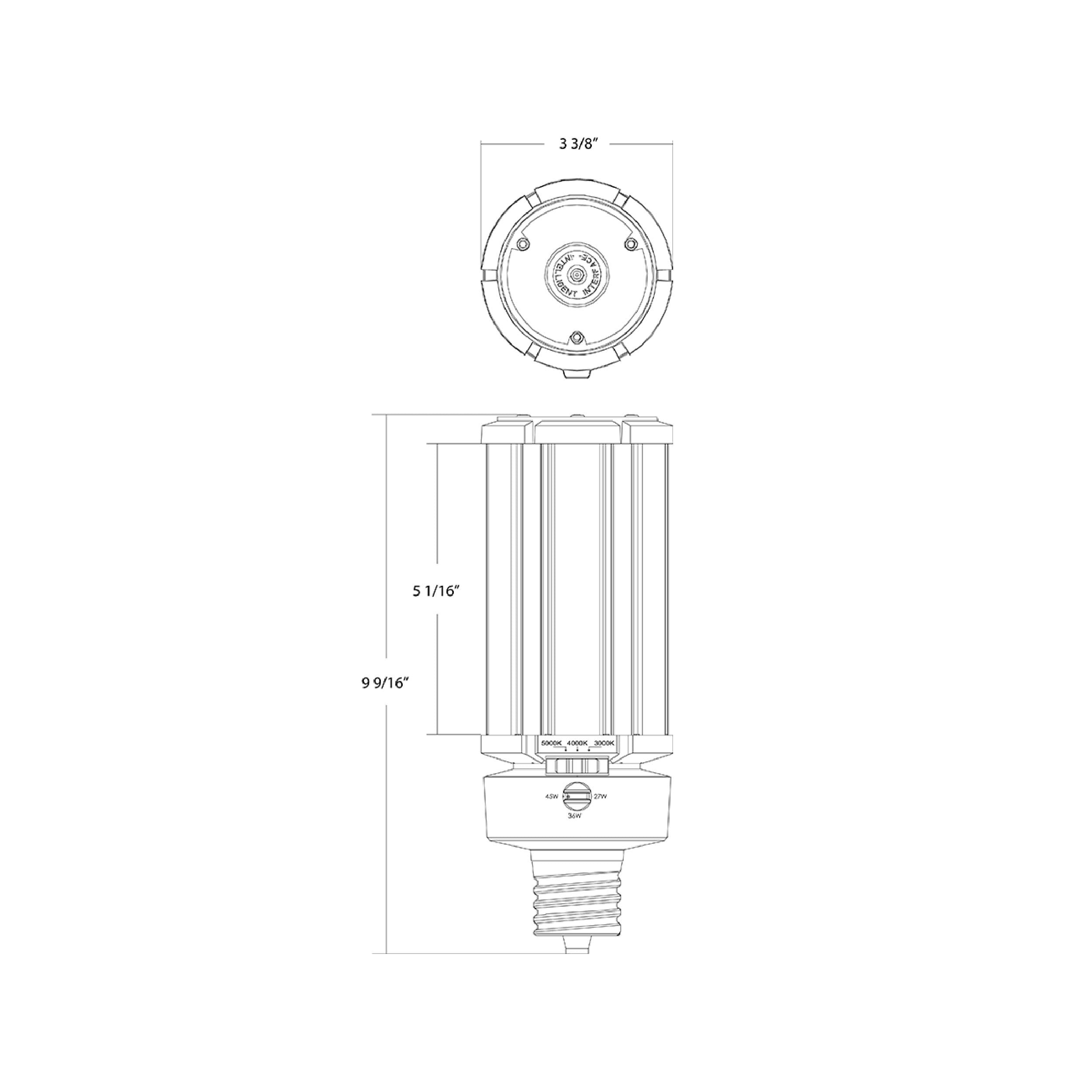 45W Selectable RAB LED Post Top Retrofit Lamp - EX39