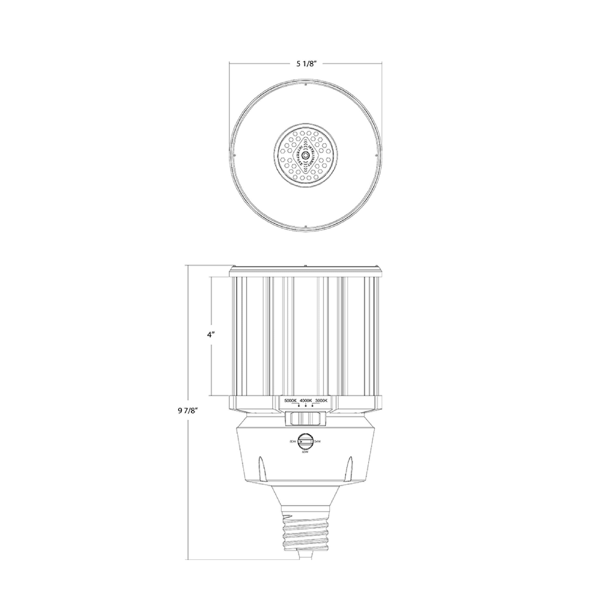 80W Selectable RAB LED Post Top Retrofit Lamp - EX39