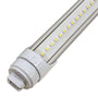 Close-up of an 8ft LED Tube 40W 7,200 lm Ballast Bypass with R17D endcap and visible LED diodes
