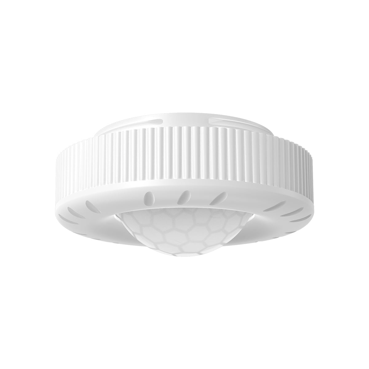 White PIR Motion Sensor for HD120HB65 high bay and low bay lighting systems with sleek round design