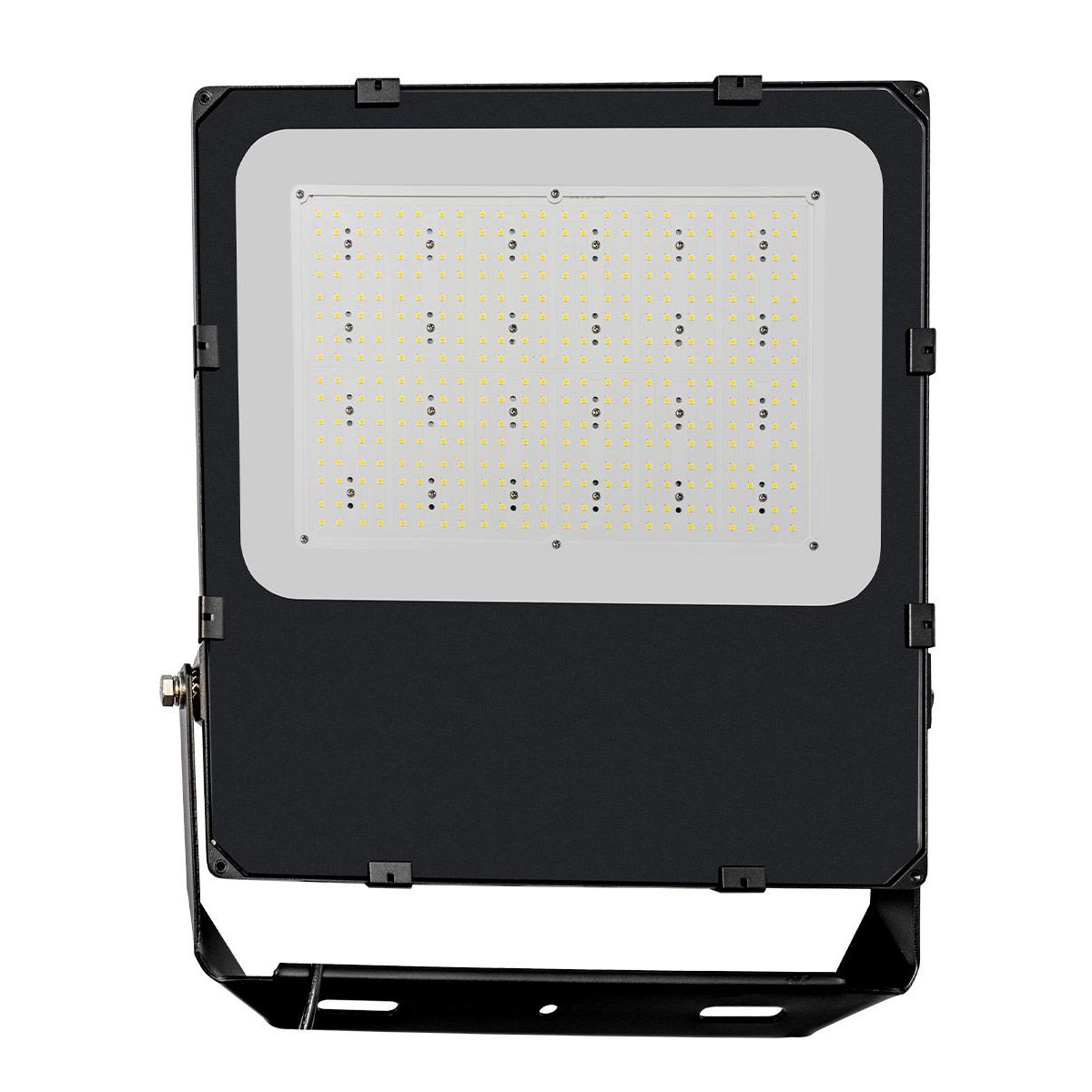 LUX LED Flood Light commercial-grade fixture with multiple LEDs and adjustable trunnion mount bracket