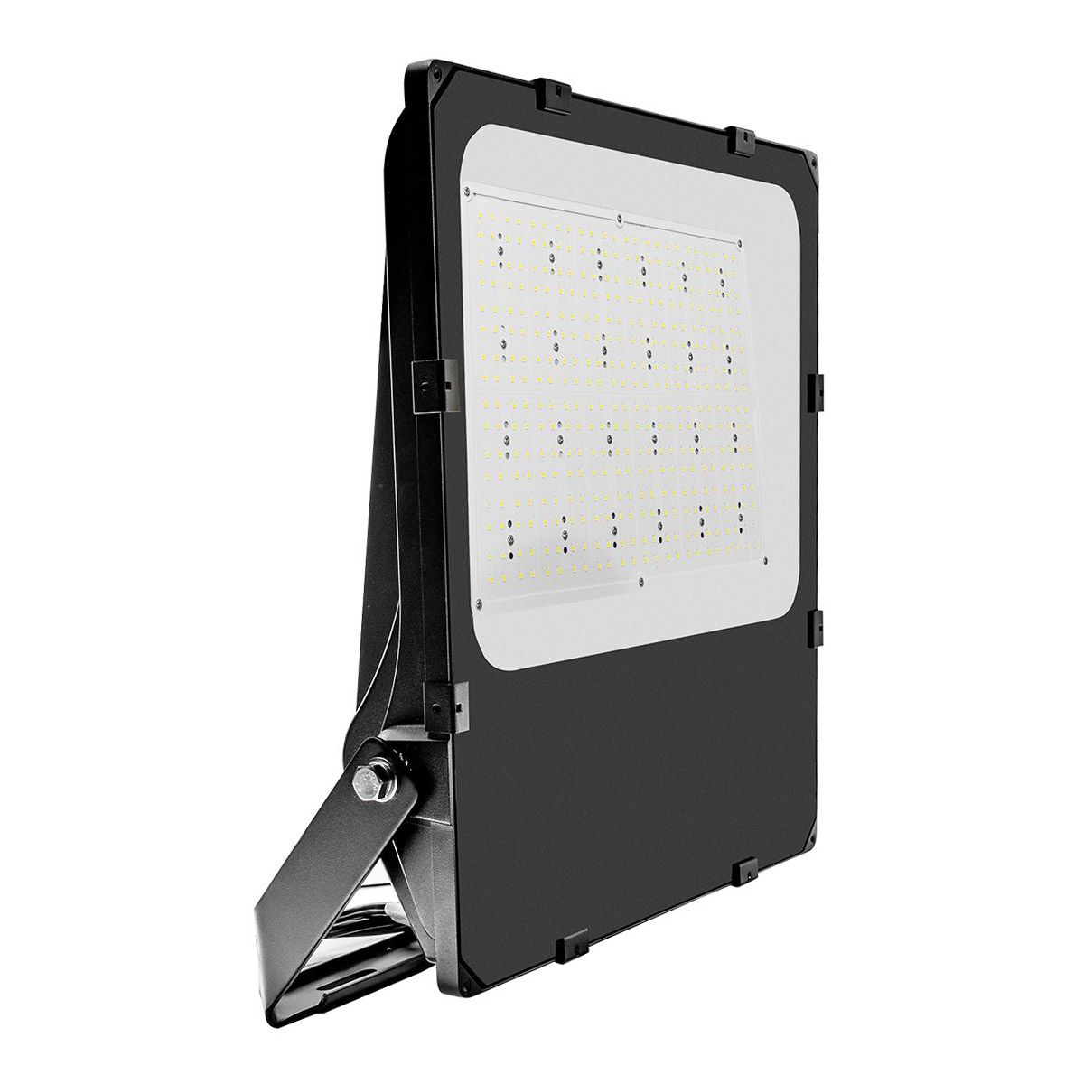 LUX LED Flood Light with black frame and multiple LED diodes suitable for high-efficiency commercial lighting applications