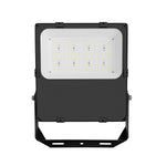 LUX LED Flood Light with black frame and multiple LED bulbs designed for efficient bright outdoor lighting.