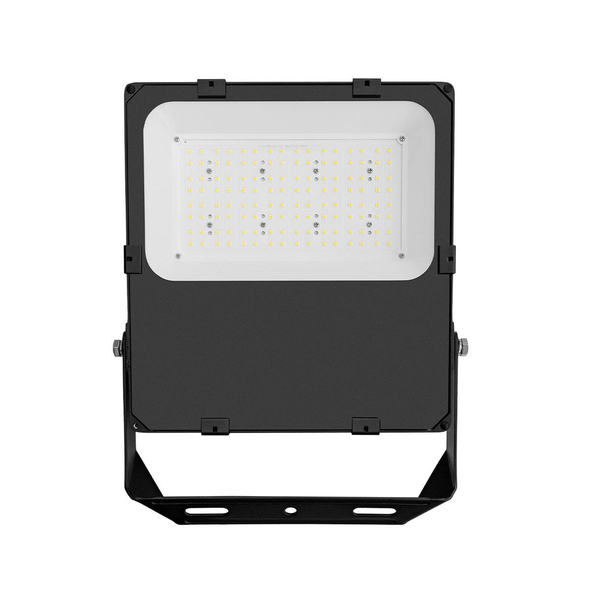 LUX LED Flood Light with black frame and multiple LED bulbs designed for efficient bright outdoor lighting.