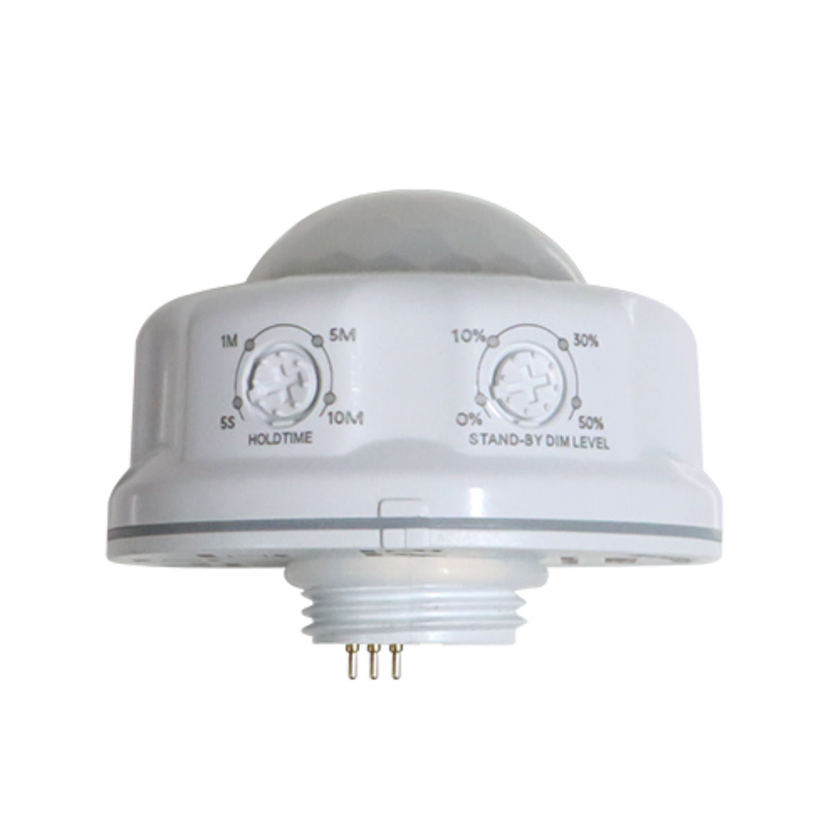 Motion Sensor for LHBX2 Linear High Bays with adjustable hold time and standby dim level settings in white casing