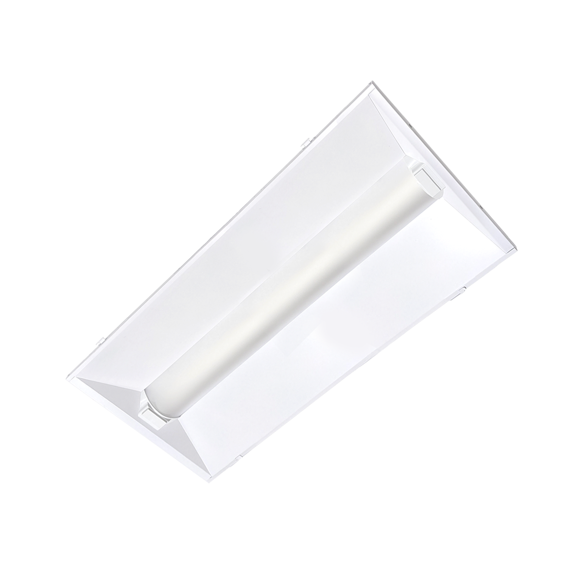 2x4 LED Troffer Retrofit adjustable wattage and color temperature with light diffusing lens for commercial ceilings