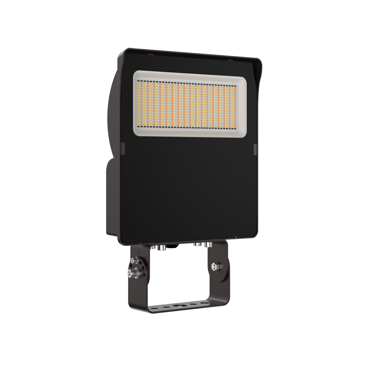 LED Flood Light w Photocell with adjustable bracket in black for outdoor lighting applications