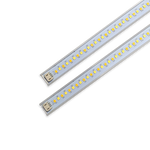 LED High Lumen Magnetic Retrofit Kit for 2x4 Troffer showing two 4ft LED light strips with connectors