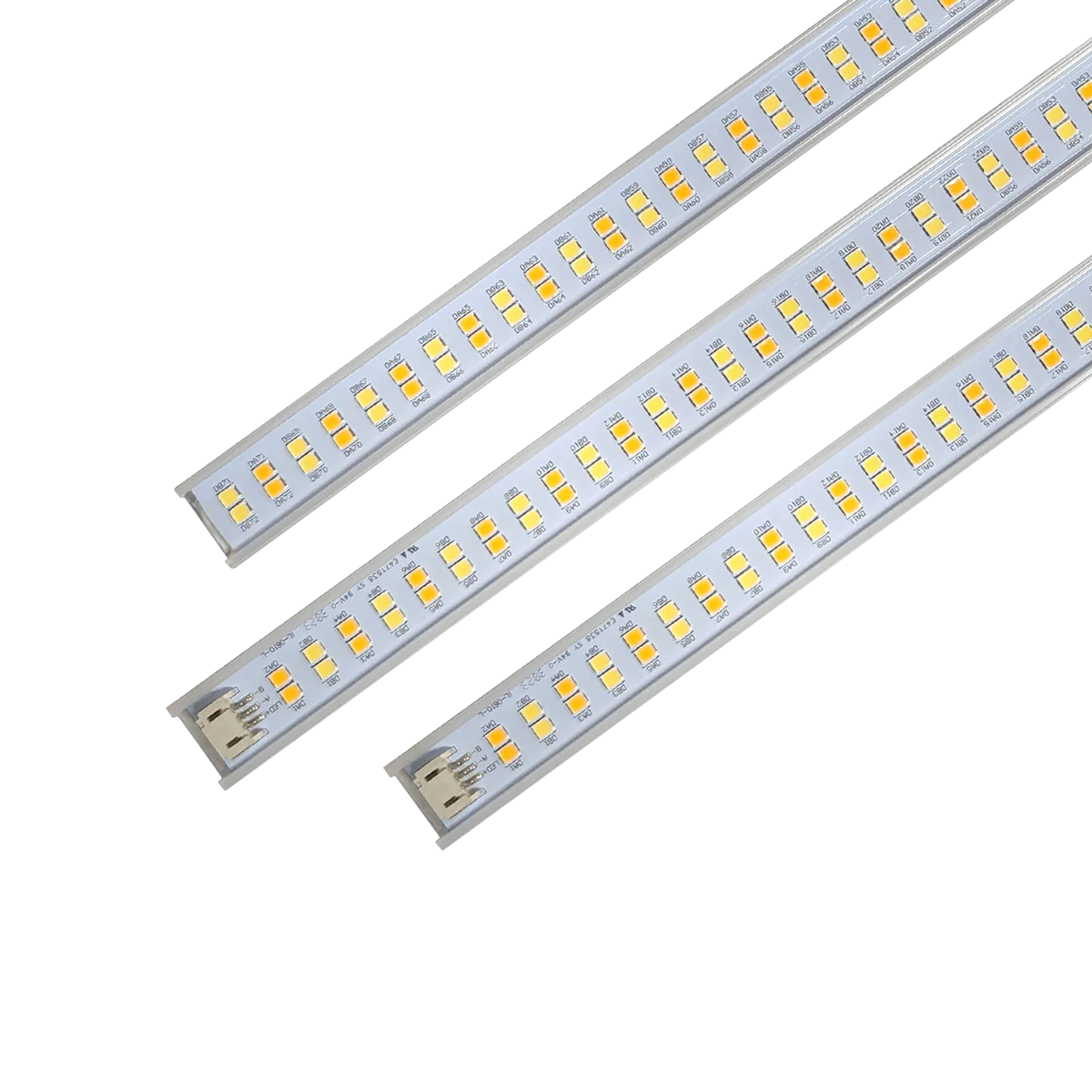 Three 4ft LED light strips with magnetic backing for the LED Magnetic Retrofit Kit for 2x4 Parabolic Troffer 5-CCT.