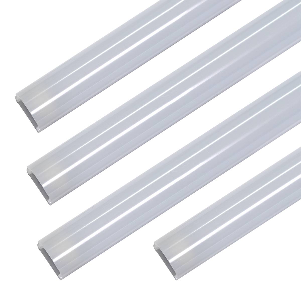 LED Magnetic Retrofit Kit for 2x8 or 1x8 Troffer with four 4ft light strips and frosted lenses shown.