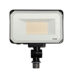 LED Flood Light RGBW 60W RAB X34 with white high-reflectance coating and adjustable bracket for optimal lighting direction