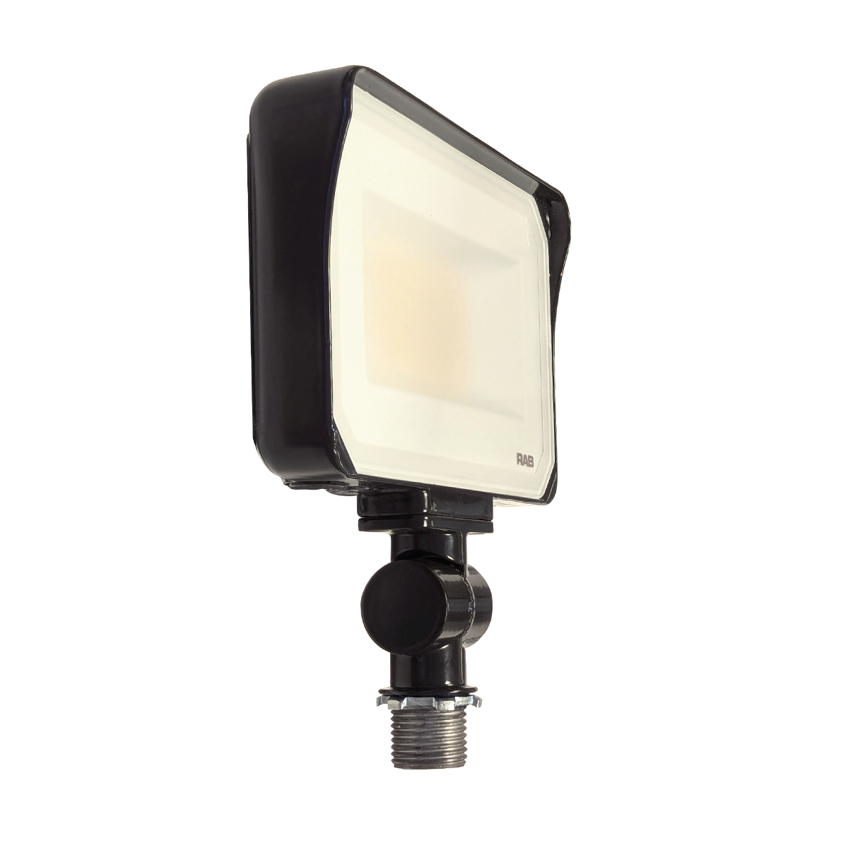 LED Flood Light RGBW 60W RAB X34 with adjustable bracket and high reflectance coating for bright, long-lasting lighting.