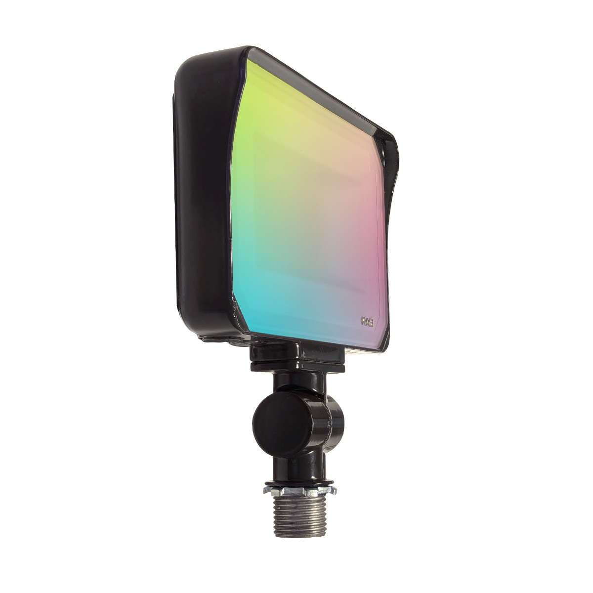 LED Flood Light RGBW 60W RAB X34 with adjustable bracket and multicolor lighting panel for versatile illumination